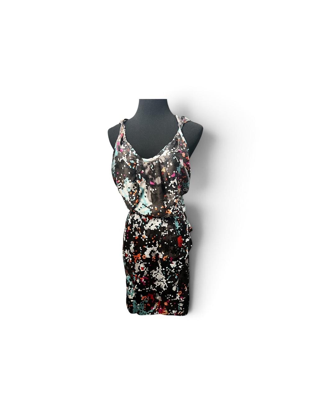 7 For All Mankind Black Multicolor Abstract Print Mini 2 piece